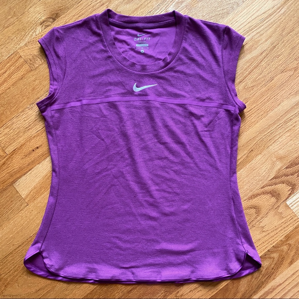 Nike Dri-fit M sleeveless solid purple tank t shirt exercise activewear top